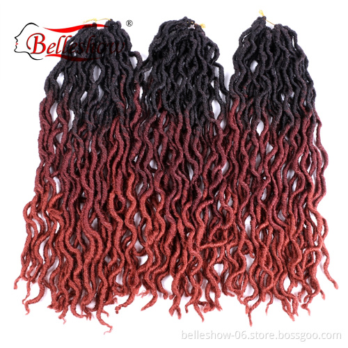 Hot sell 18 inch 24 stands 100g synthetic ombre dreadlock hair braids gypsy locs types of faux locs